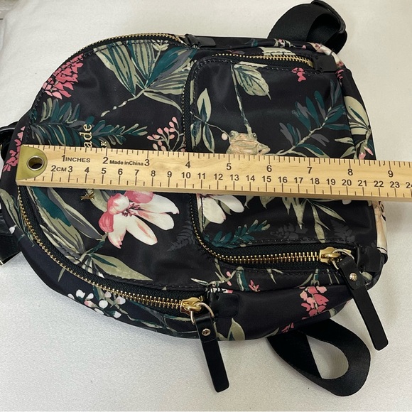 Kate Spade Black Floral Watson Lane Botanical Hartley Mini Backpack - Picture 9 of 10
